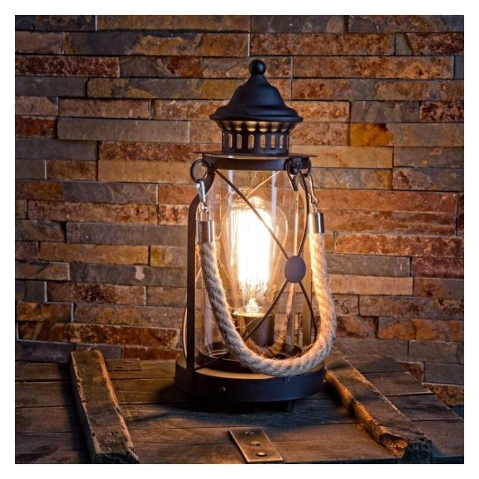 Sort klassisk bordlampe stål, Katoo, med brytare