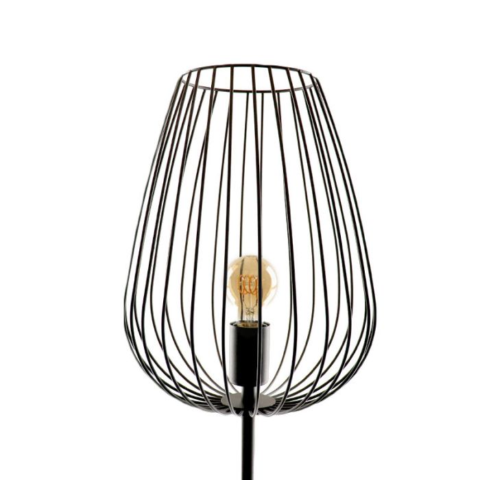 Sort modern gulv lampe metal, Kitana, med brytare