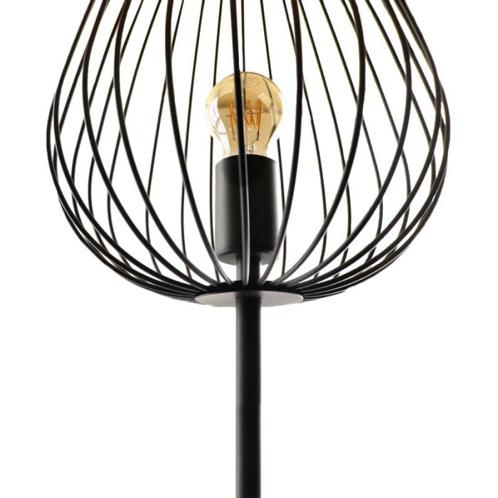 Sort modern gulv lampe metal, Kitana, med brytare