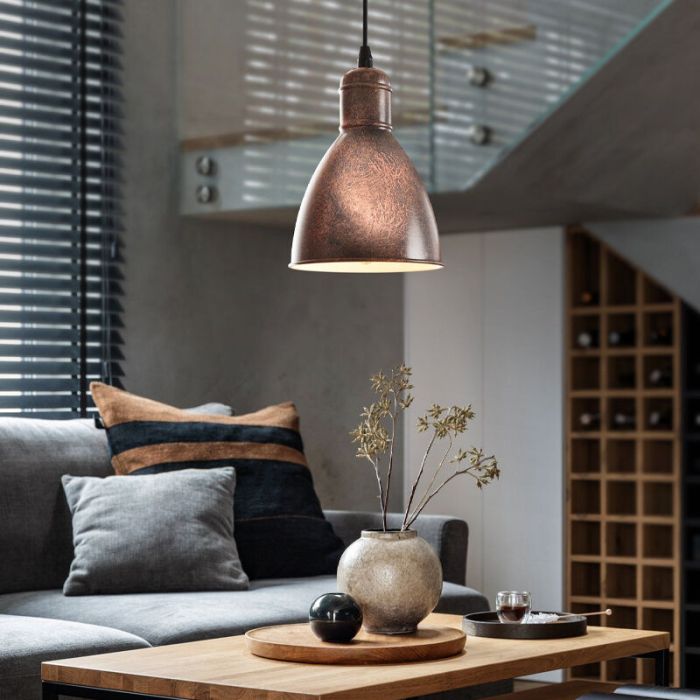 Kobber rustik pendler lampe metal, Lavinio