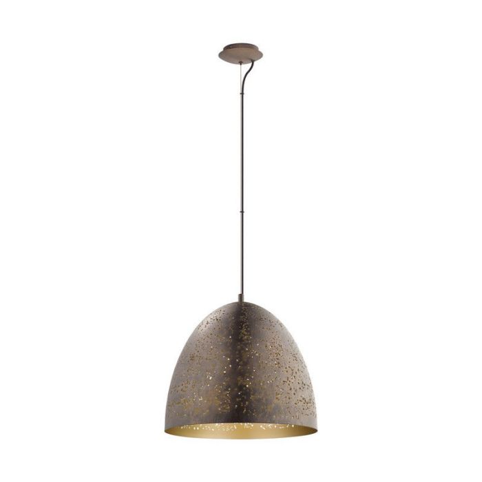 Brun retro pendler lampe stål, Ajay