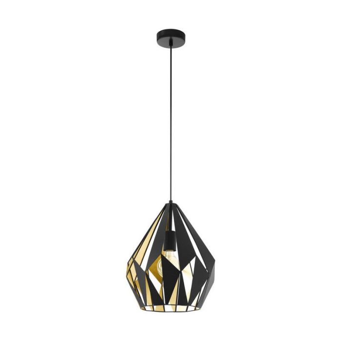 Sort modern pendler lampe metal, Acri