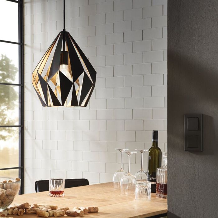 Sort modern pendler lampe metal, Acri