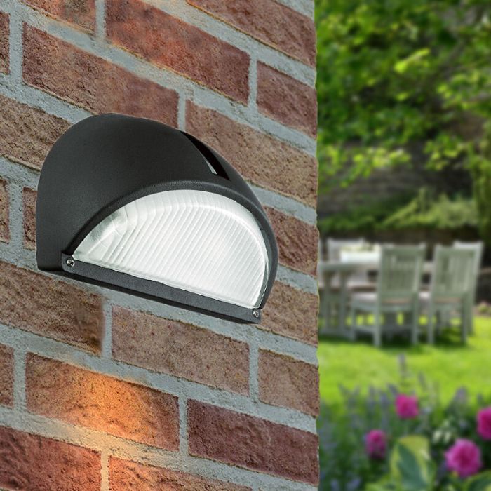 Sort udendørslampe aluminium, Gemma, IP44