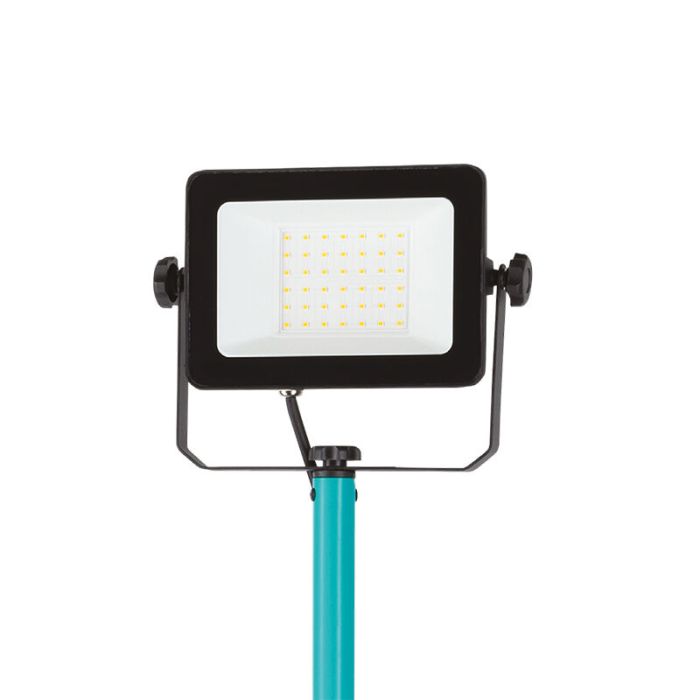 Blå arbejdslygte aluminium, Angelos, 30W, 4000K LED, IP65, med brytare