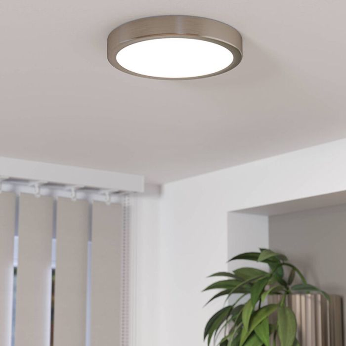 Nikkel plafond stål, Geraldo, 17W, 3000K LED