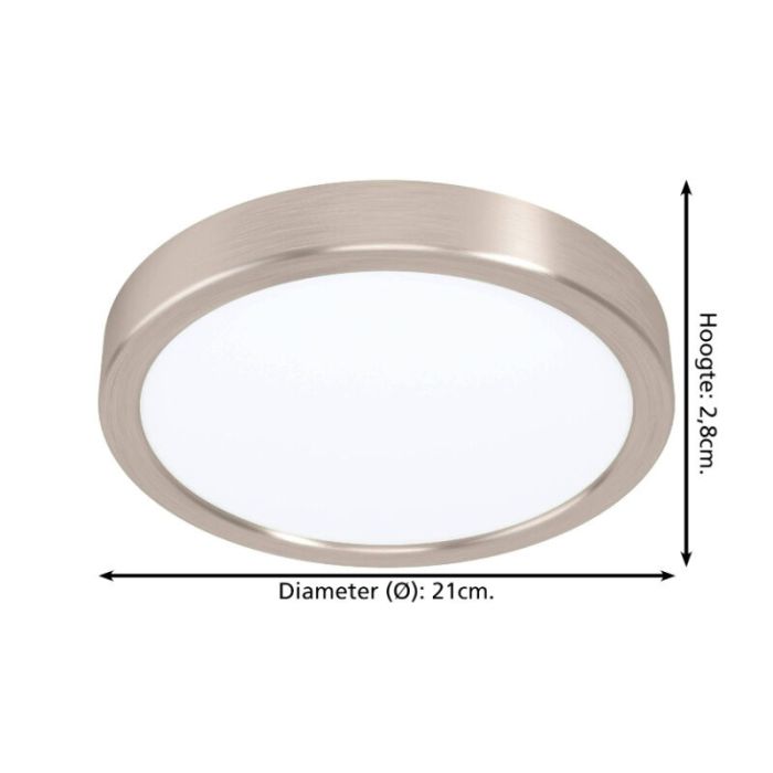 Nikkel plafond stål, Geraldo, 17W, 3000K LED