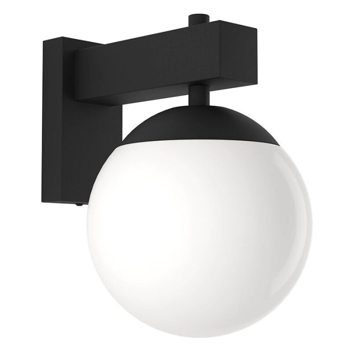 Sort modern udendørslampe glas, Boris, IP44