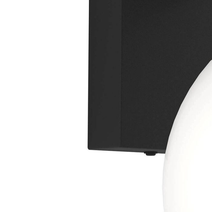 Sort modern udendørslampe glas, Boris, IP44