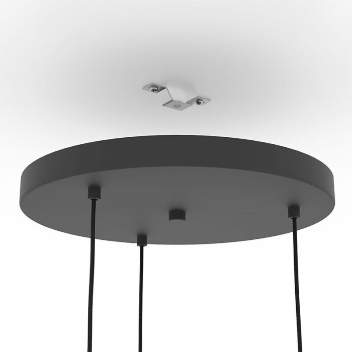 Sort industri pendler lampe stål, Pietro