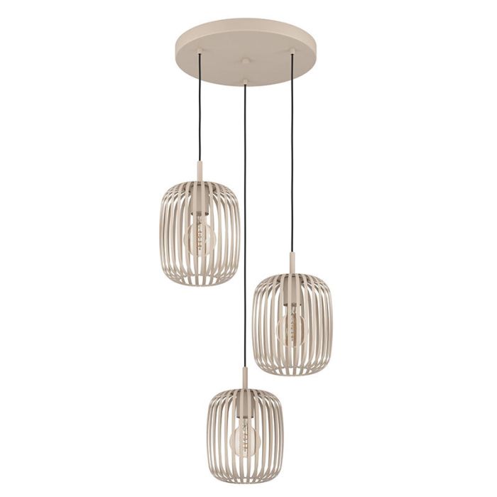Beige industri pendler lampe stål, Pietro