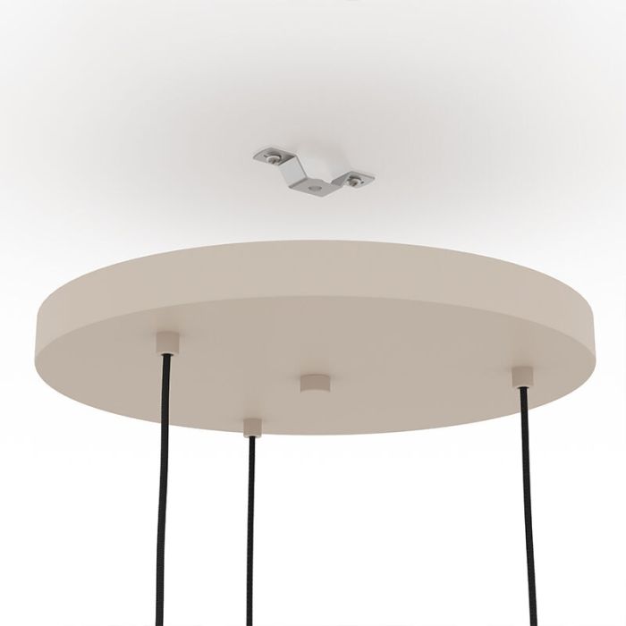 Beige industri pendler lampe stål, Pietro
