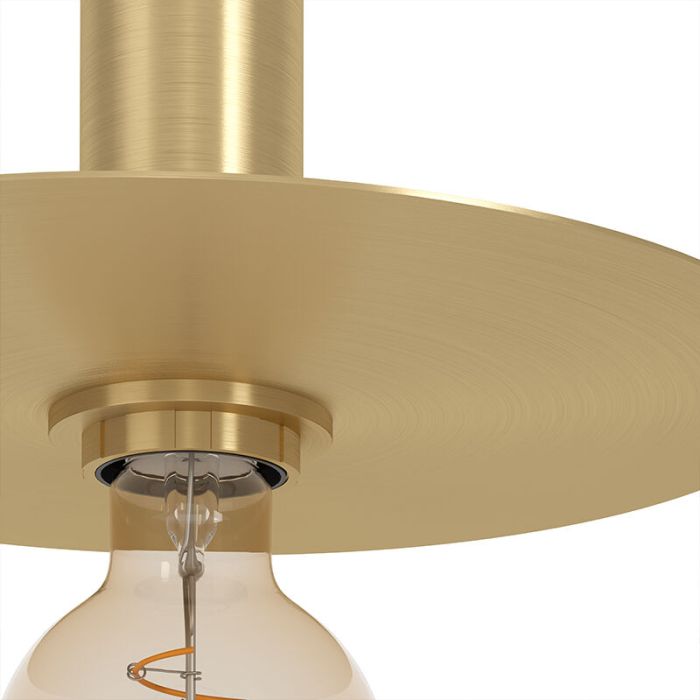 Messing modern bordlampe stål, Elana, med brytare