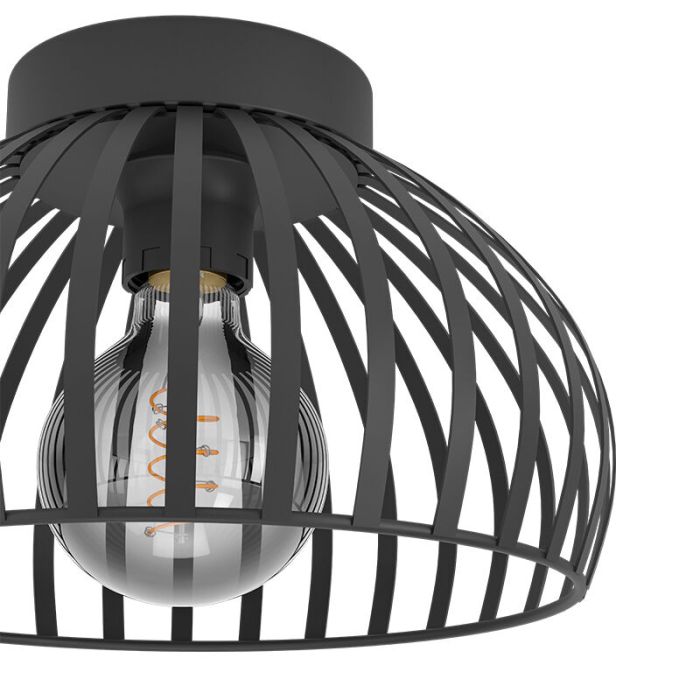 Sort industri loftlampe stål, Egine