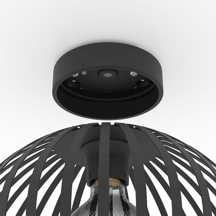 Sort industri loftlampe stål, Egine
