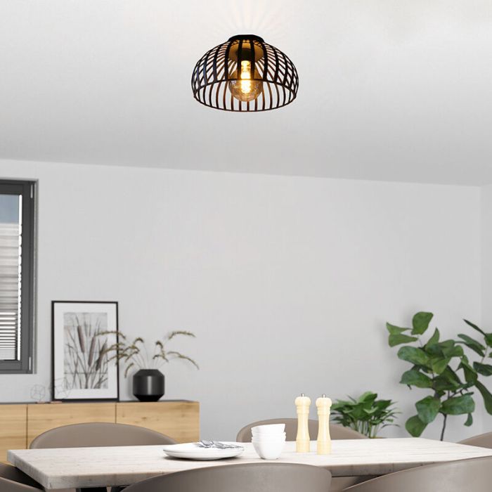 Sort industri loftlampe stål, Egine