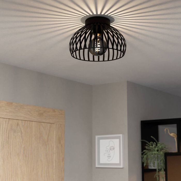 Sort industri loftlampe stål, Egine