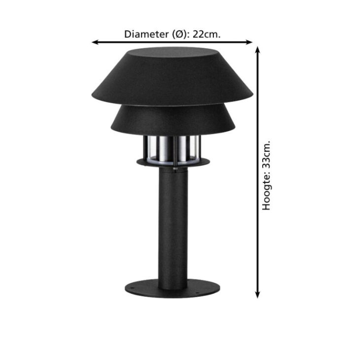 Sort udendørslampe stål, Cindy, IP65