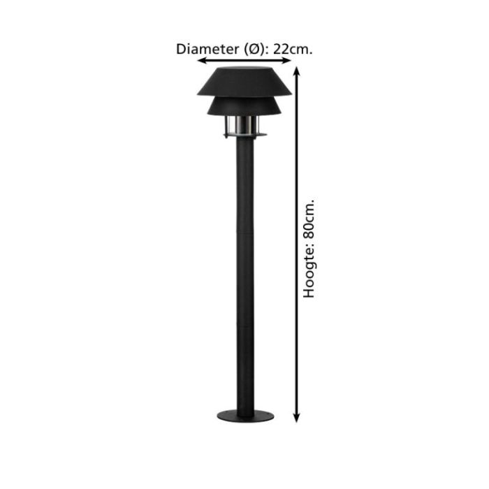 Sort udendørslampe stål, Cindy, IP65