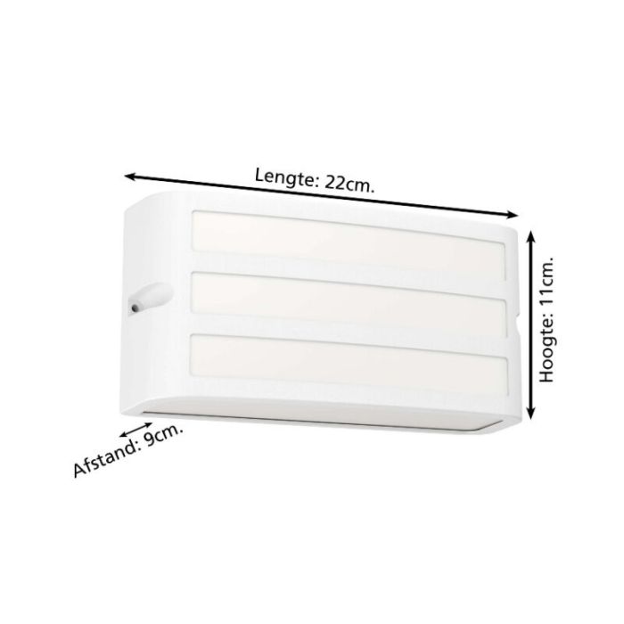 Hvid udendørslampe plast, Cesar, IP54