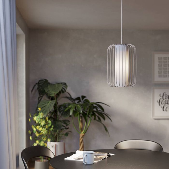 Beige industri pendler lampe aluminium, Safira