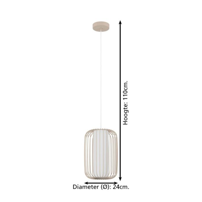 Beige industri pendler lampe aluminium, Safira