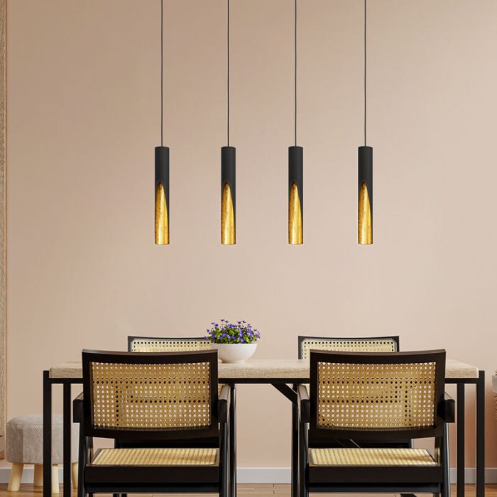 Guld modern pendler lampe aluminium, Aloysius