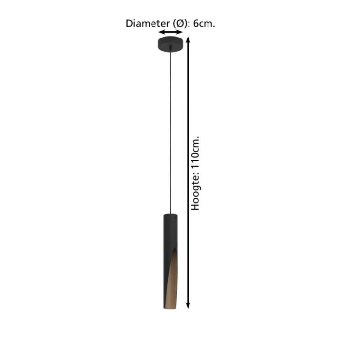 Brun modern pendler lampe aluminium, Aloysius