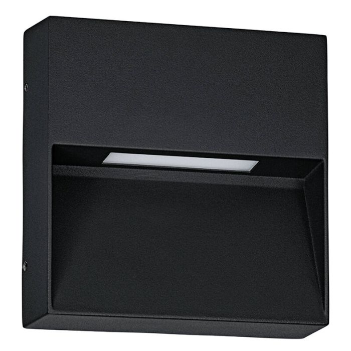 Sort modern udendørslampe aluminium, Lamar, 4,8W, varm til kold hvid justerbar LED, IP65