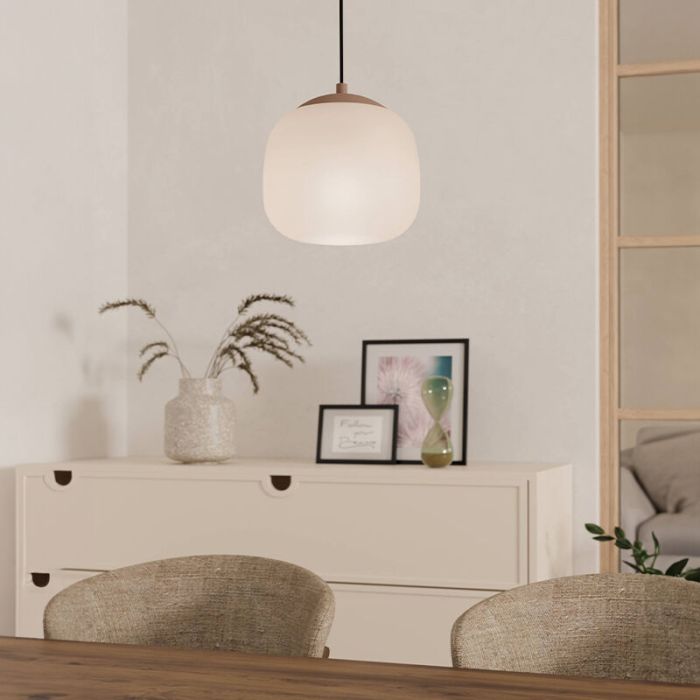 Taupe pendler lampe glas, Claudia