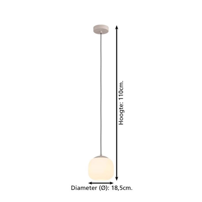 Taupe pendler lampe glas, Claudia