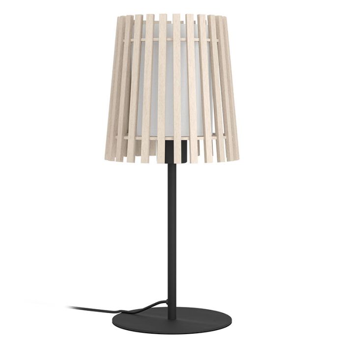 Rustik bordlampe træ, Farah, med brytare