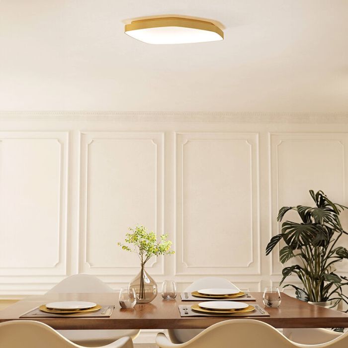 Guld design plafond aluminium, Samson, 25,2W, 3000K LED