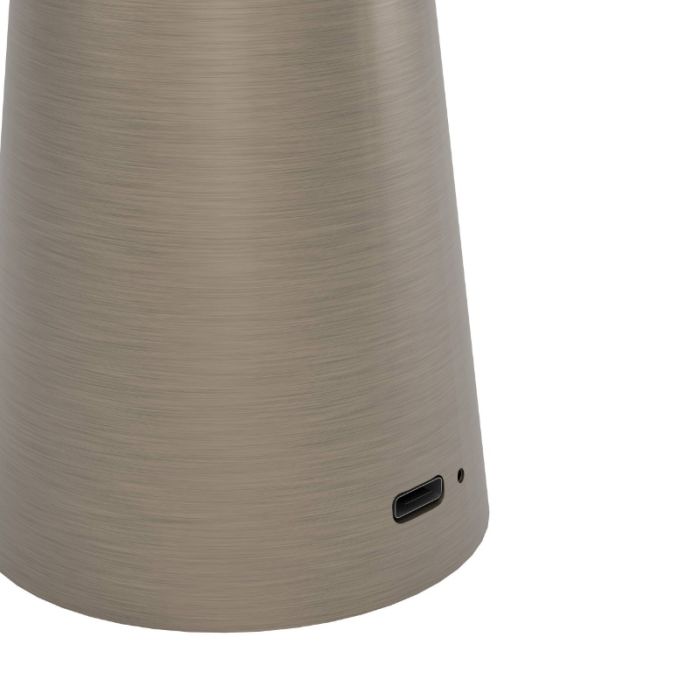 Bronze modern bordlampe stål, Ishika, 2,8W, white switch LED, IP54, med beröringsdimmer