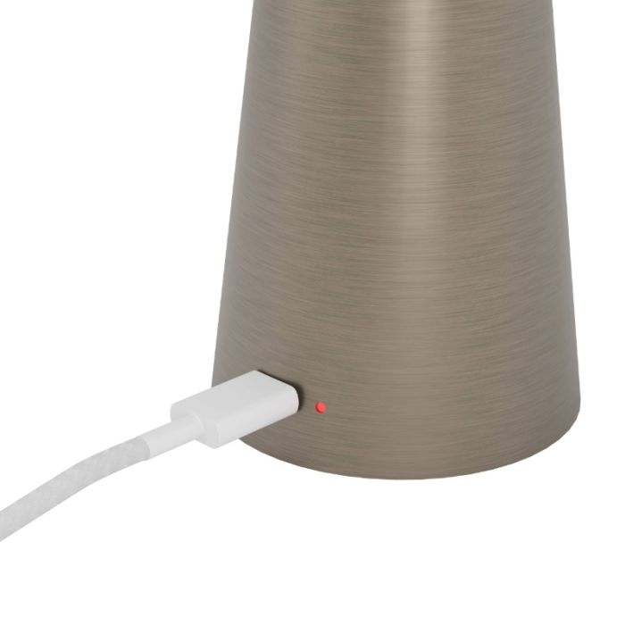 Bronze modern bordlampe stål, Ishika, 2,8W, white switch LED, IP54, med beröringsdimmer