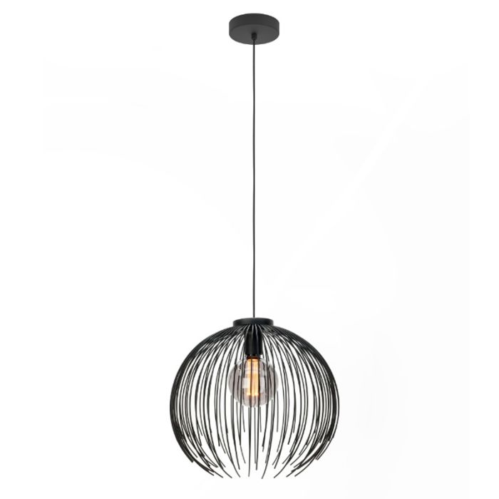 Sort industri pendler lampe stål, Keimpe