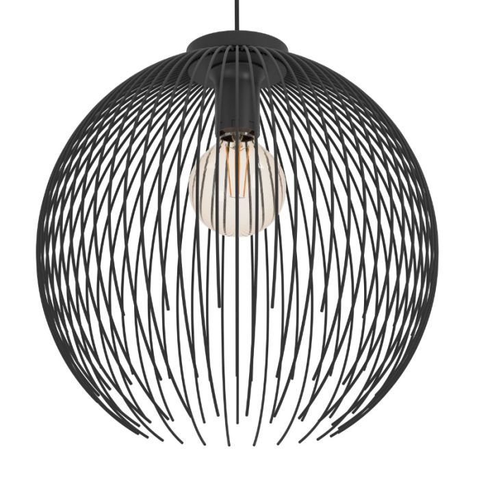 Sort industri pendler lampe stål, Keimpe