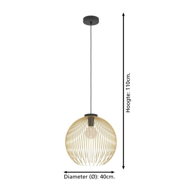 Guld industri pendler lampe stål, Keimpe