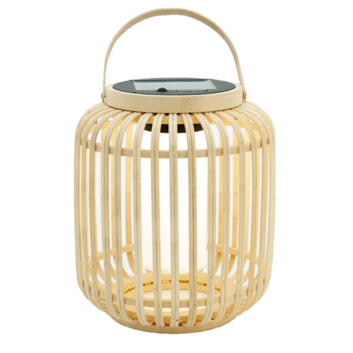 Brun solcelle bordlampe udendørs træ, Hanin, 3,3W, 4000K LED, IP44, med brytare