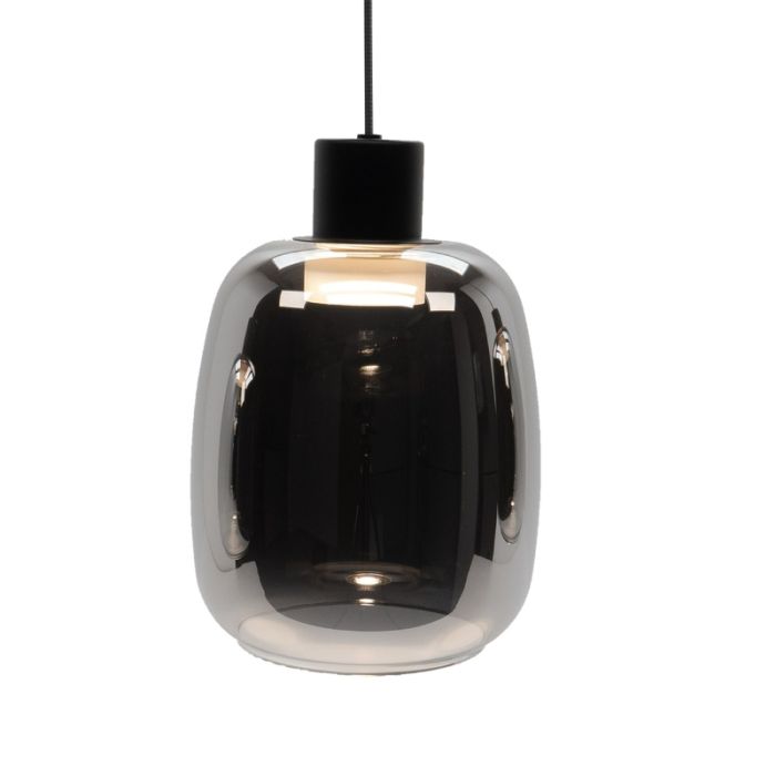 Sort modern smart pendler lampe glas, Tamika, 3,7W, RGBW LED