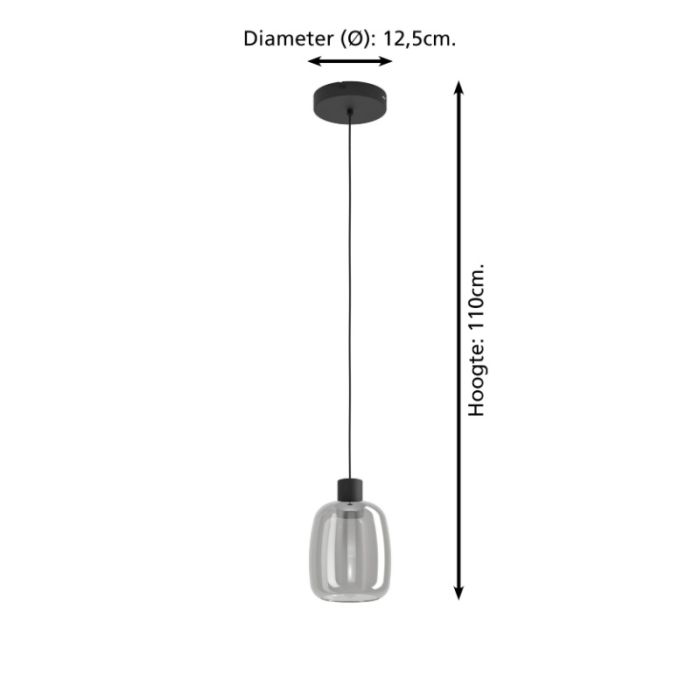 Sort modern smart pendler lampe glas, Tamika, 3,7W, RGBW LED