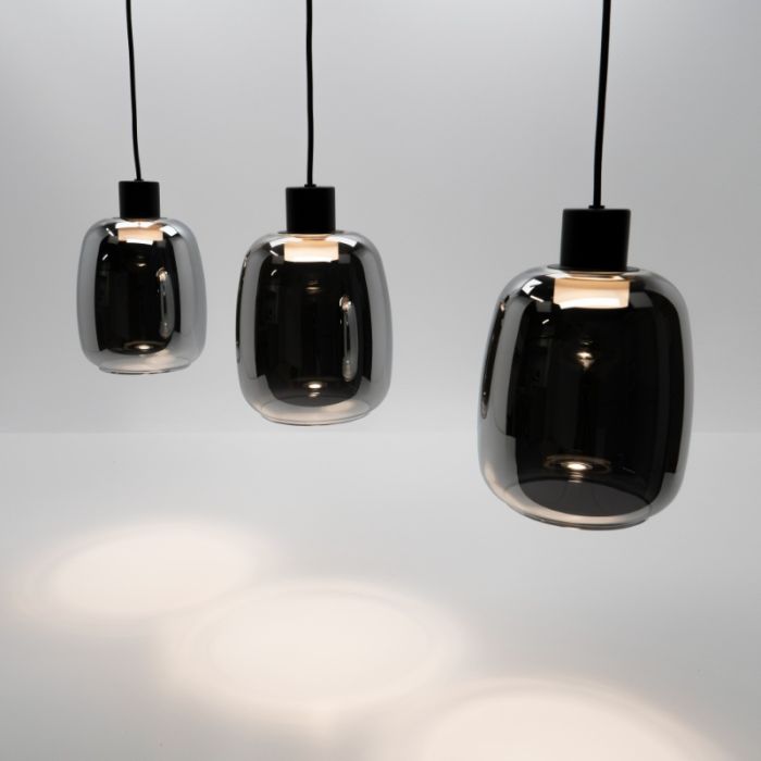 Sort modern smart pendler lampe glas, Tamika, 3,7W, RGBW LED