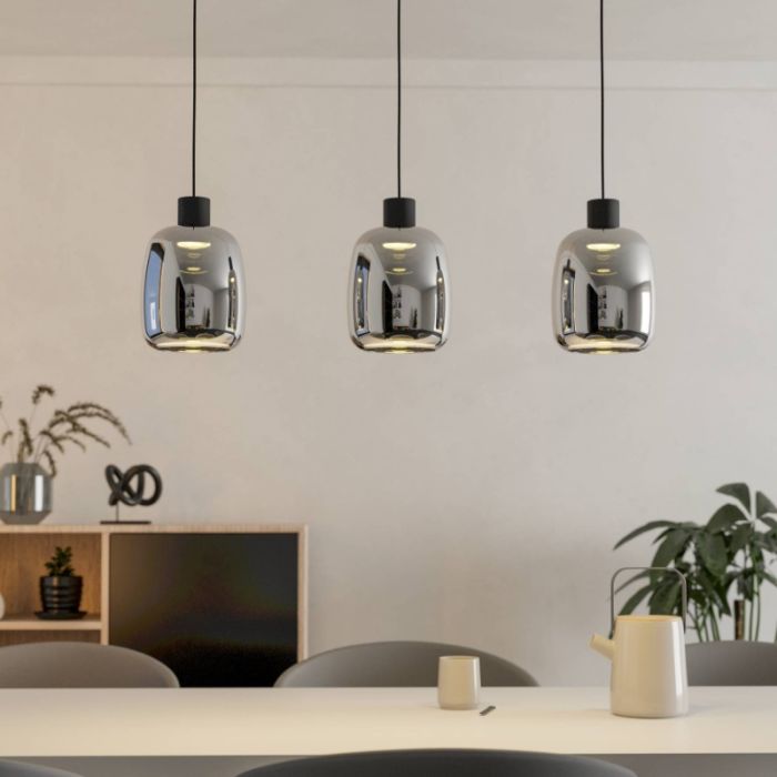 Sort modern smart pendler lampe glas, Tamika, 3,7W, RGBW LED