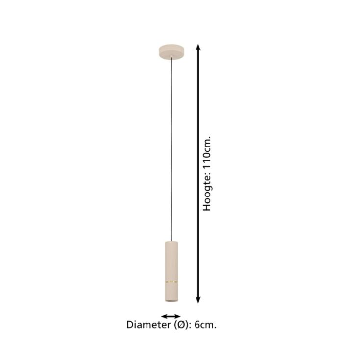 Beige modern pendler lampe stål, Vahid