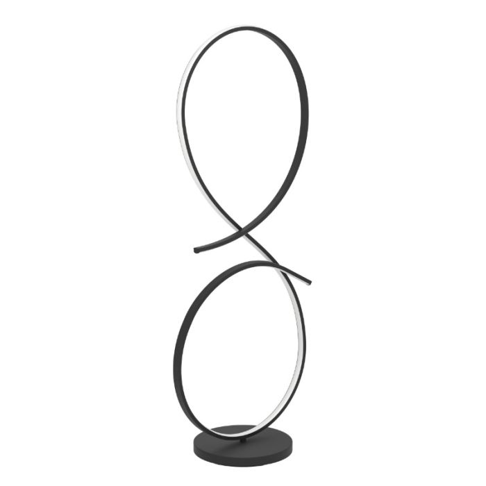 Sort modern gulv lampe aluminium, Thekla, 20W, 3000K LED, med brytare