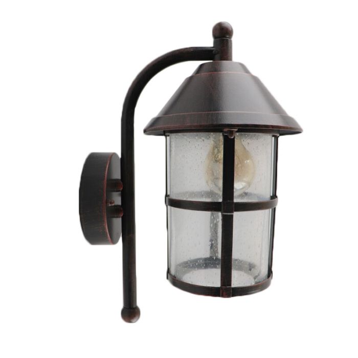 Brun klassisk udendørslampe glas, Gisele, IP23