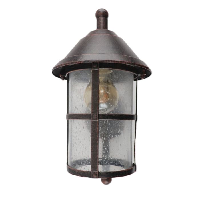Brun klassisk udendørslampe glas, Gisele, IP23