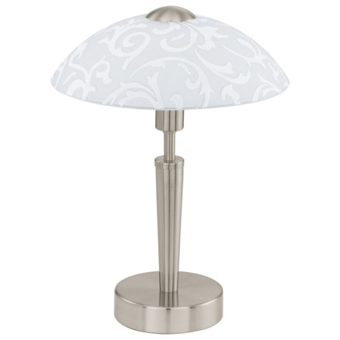 Nikkel klassisk bordlampe stål, Adi, med beröringsdimmer