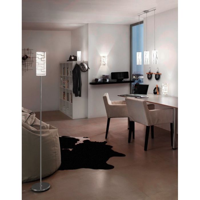 Krom design bordlampe glas, Ilyas, med brytare