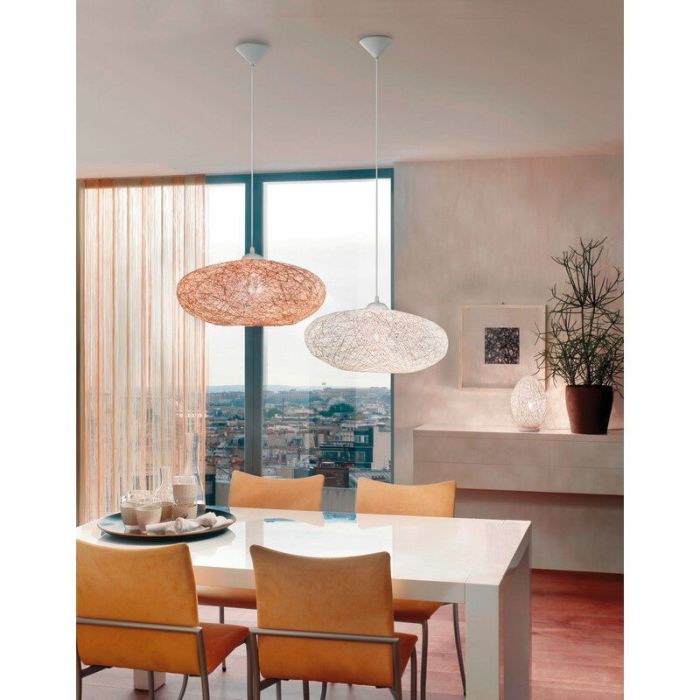 Beige design pendler lampe plast, Hero